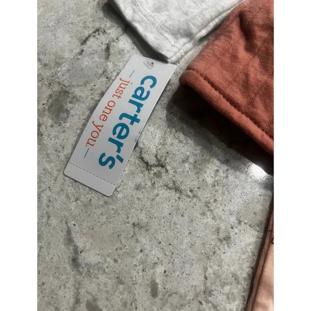 Carters Just One You Baby Girls 3pc Set Rust Quilted Vest Bodysuit‎ Leggings 6M